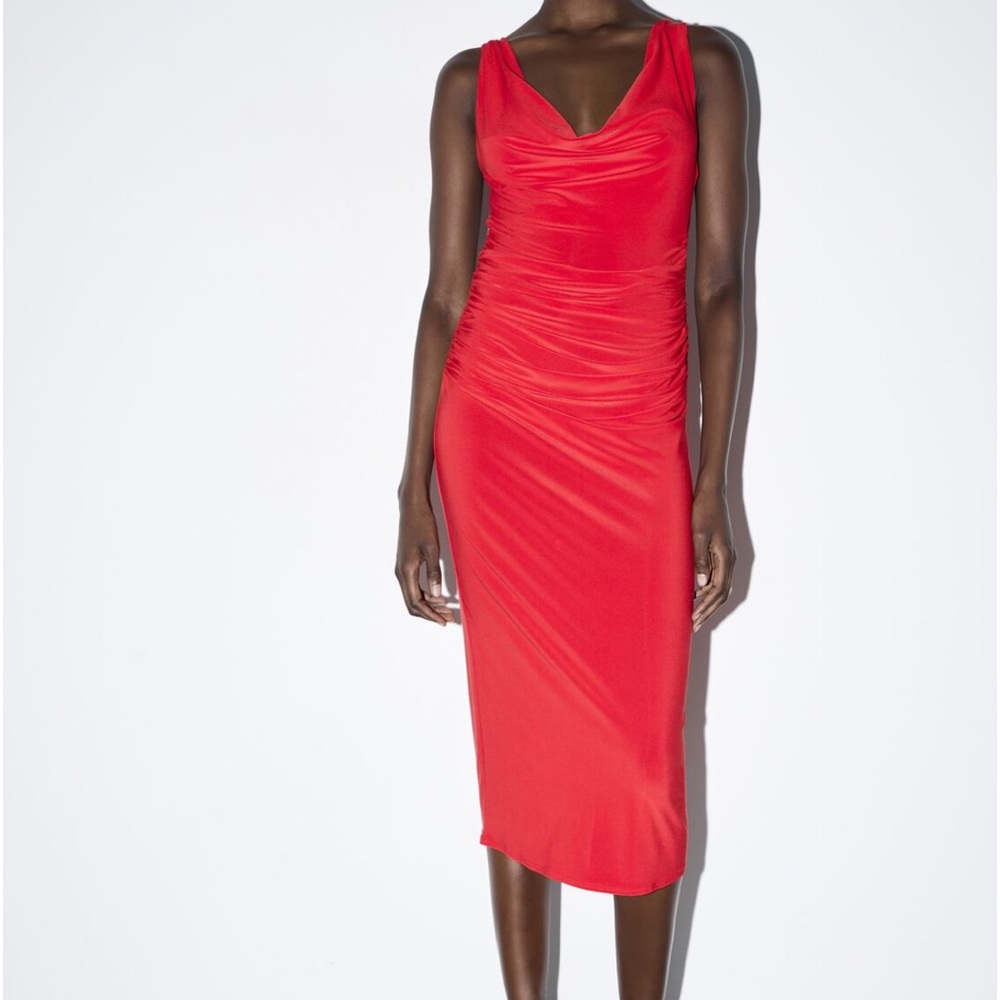 Draped midi dress